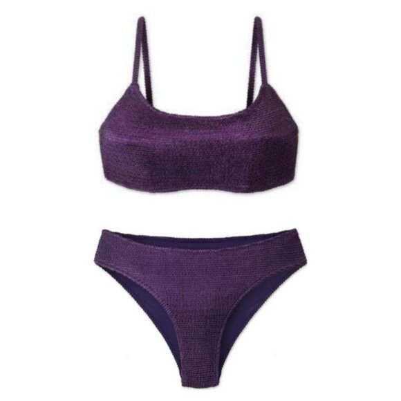 NWT WET Swimwear Textured Bikini Set in Plum - XS - Picture 1 of 9
